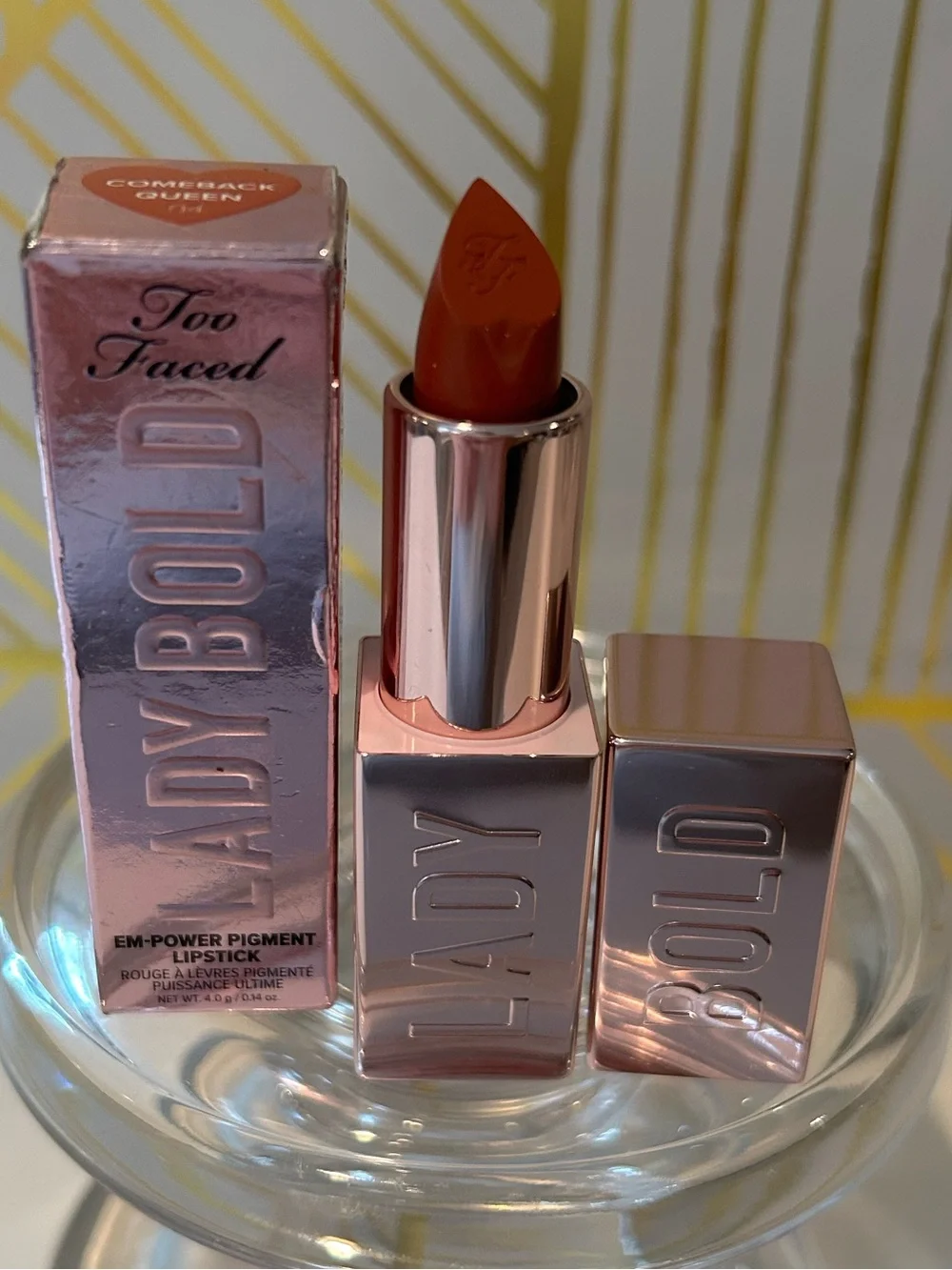 ✨ Too Faced Lady Bold EM-Power Pigment Cream Lipstick | Come Back Queen | NIB